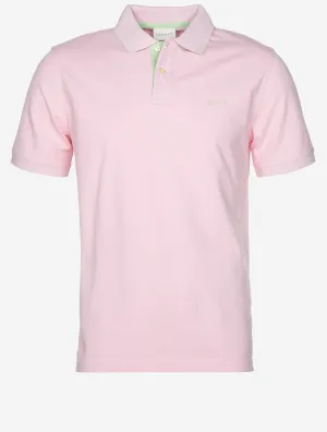 Contrast Short Sleeve Piqué Regular Fit Polo Shirt California Pink