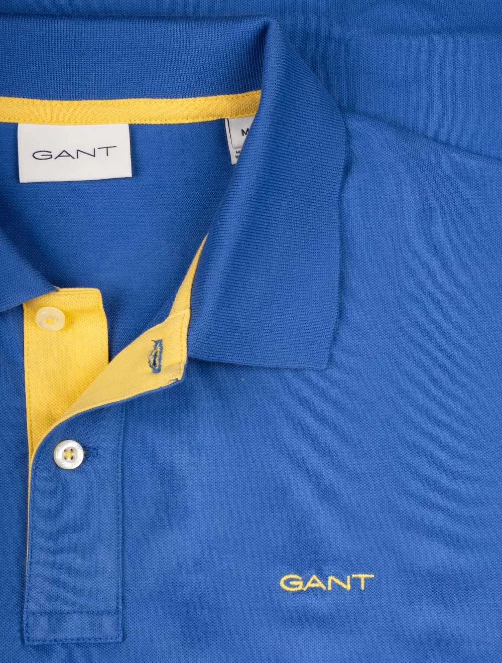 Kontrast Kurzarm Piqué Regular Fit Polohemd Reich Blau