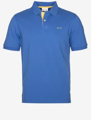 Contrast Short Sleeve Piqué Regular Fit Polo Shirt Rich Blue