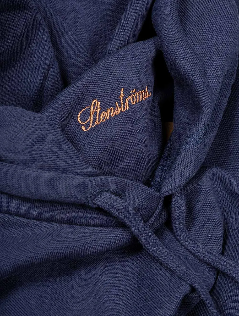 Baumwollkapuzenpullover Marineblau