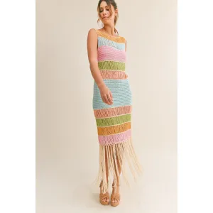 Crochet rainbow dress