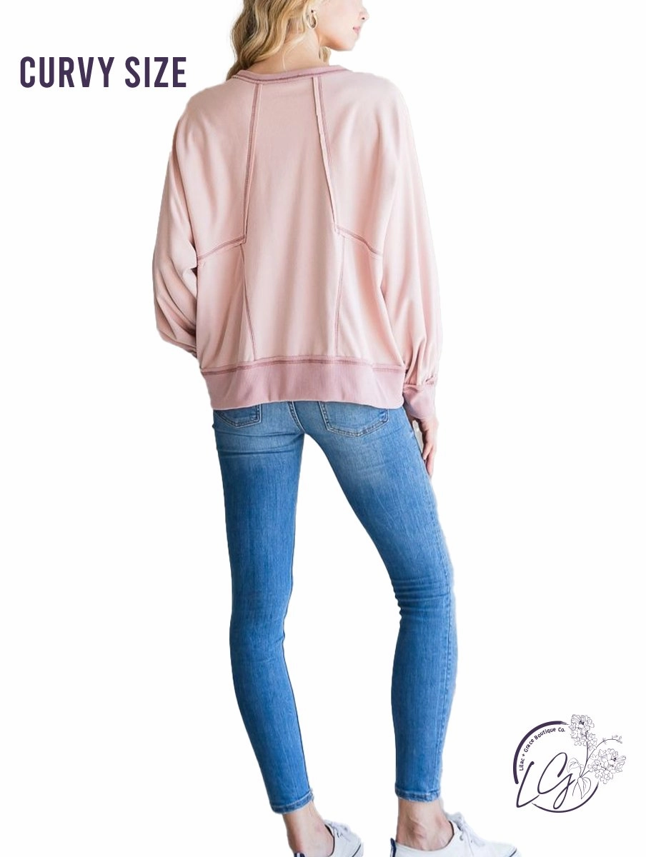 Curvy West Side Girl Pullover with Stitch Detail
