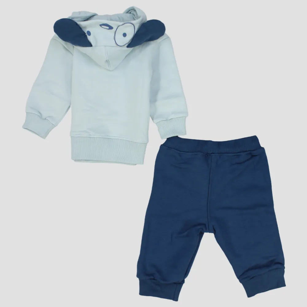 Niedlicher bellender Welpe Langarm-Fleece-Kapuzen-Pyjama