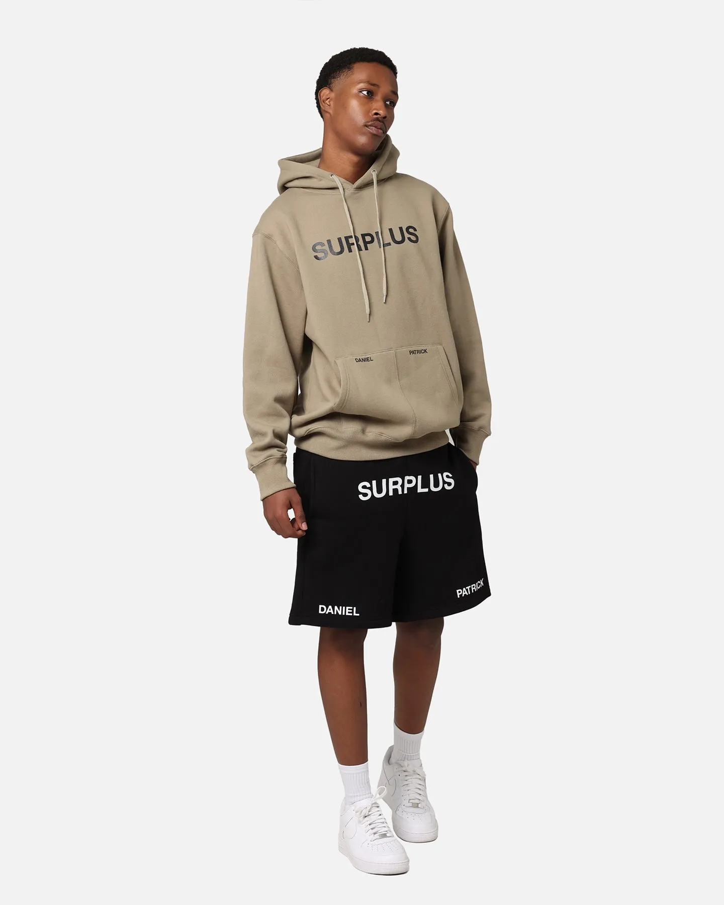 Daniel Patrick Surplus Logo Hoodie Gewaschen Olive