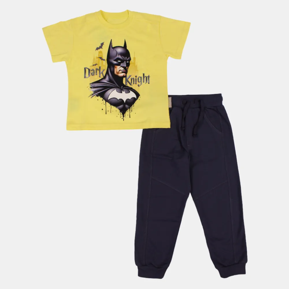 Dark Knight Jungen Kurzarm-Pyjama-Set aus Baumwolle