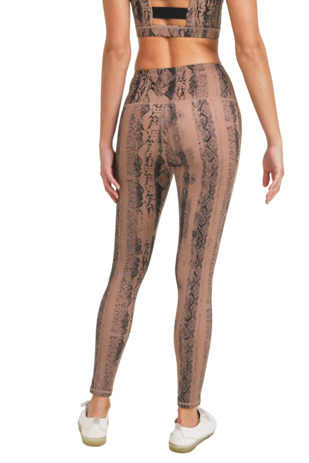Dunkelrosa Schlangenmuster Highwaist-Leggings APH3087 und Plus