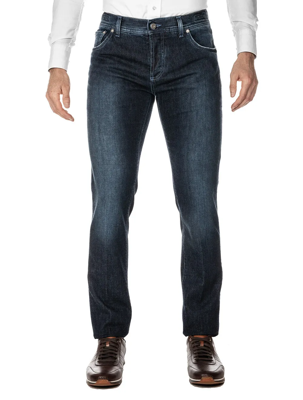Denim Kaschmir Jeans Blau