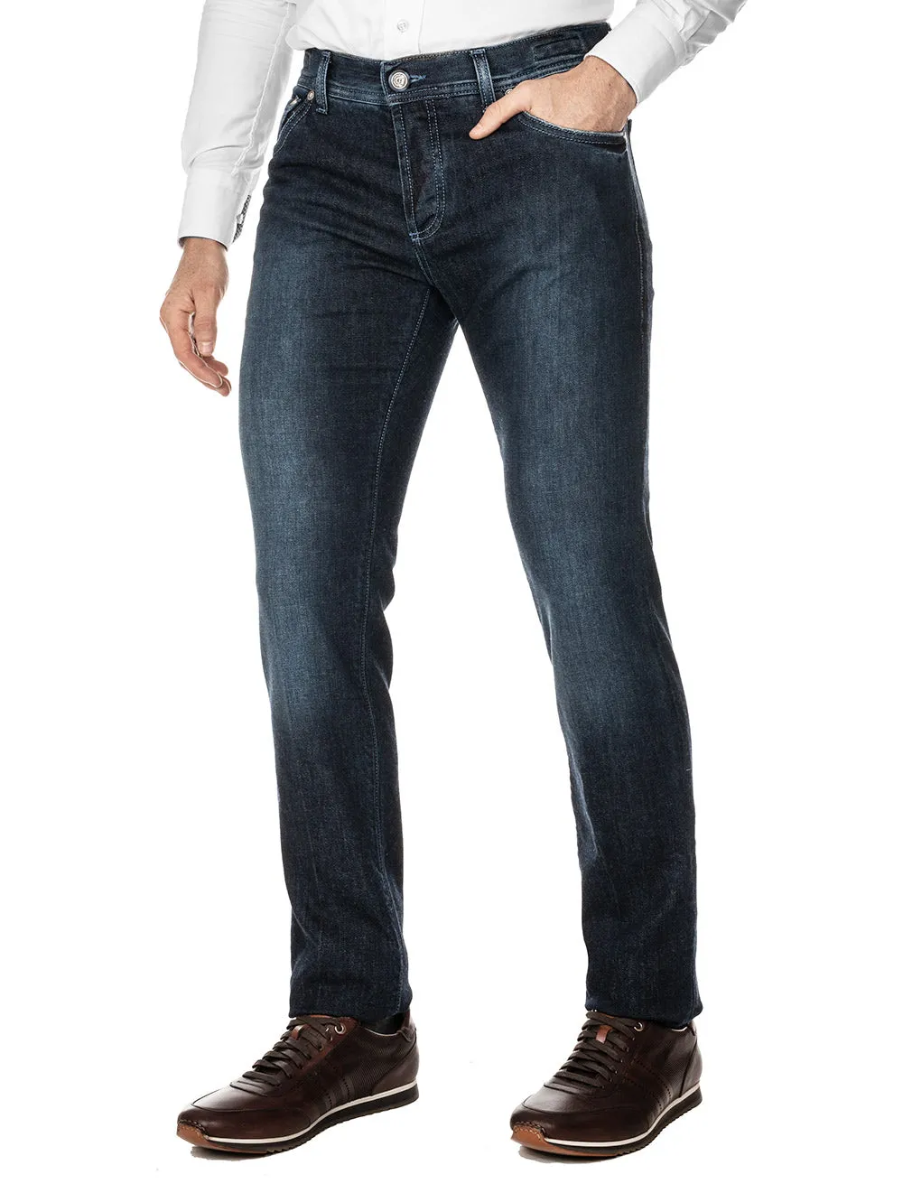 Denim Kaschmir Jeans Blau