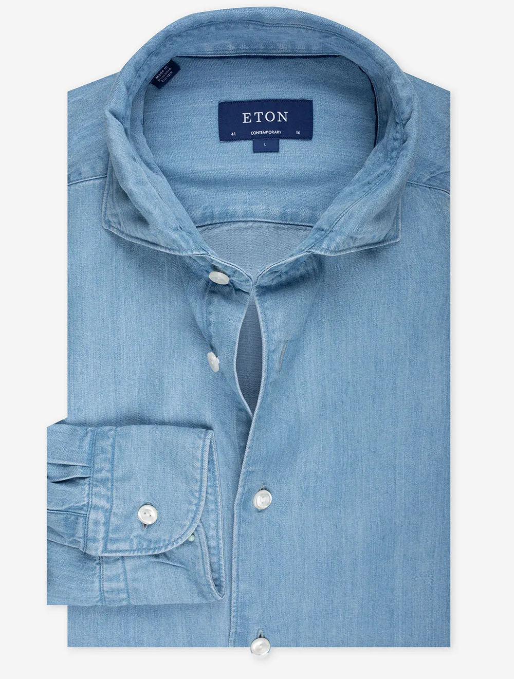 Denim Tencel Modernes Hemd