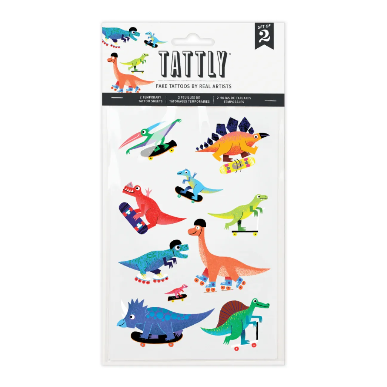 Dino Derby Tattoo-Bögen - Set mit 2 von Tattly