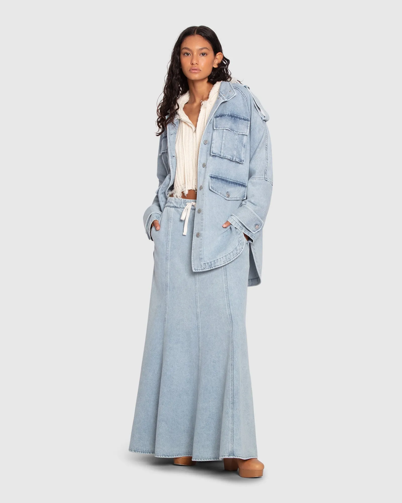 Distant Love Overshirt - Stonewashed