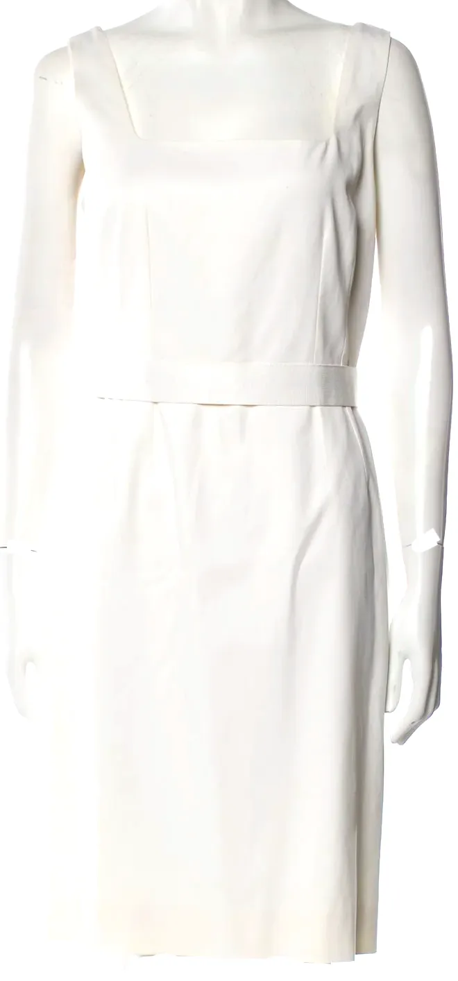 DOLCE & GABBANA Italien. Mini-Kleid in neutraler Farbe aus Viskose/Baumwoll-Mischgewebe