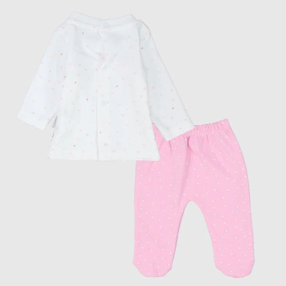 Gepunkteter Langarm-Pyjama