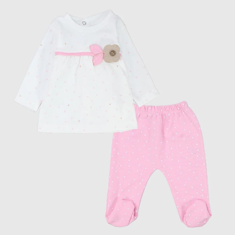 Gepunkteter Langarm-Pyjama