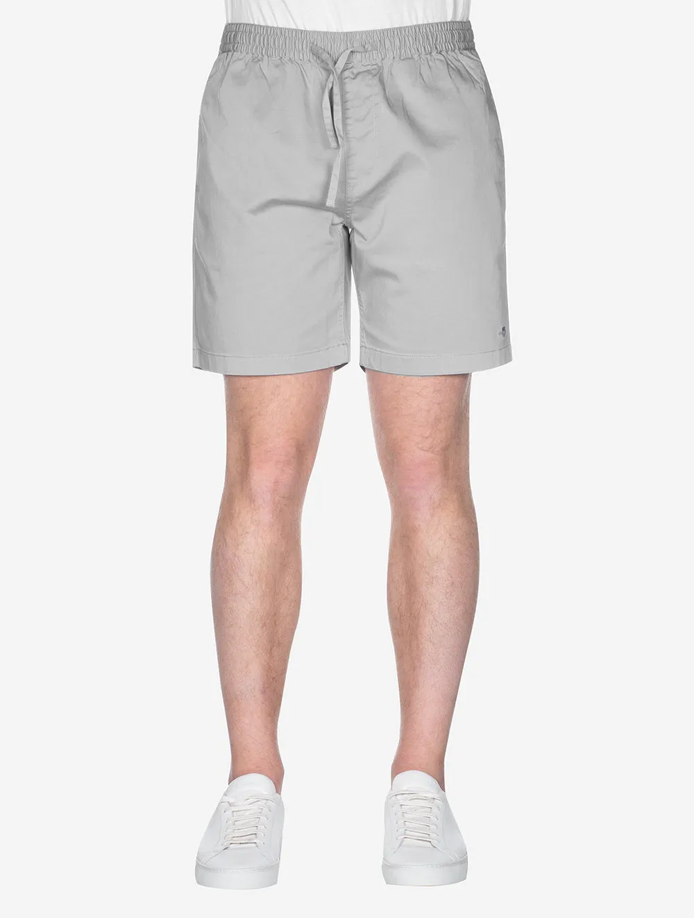 Logo-Shorts mit Kordelzug in Mittelgrau