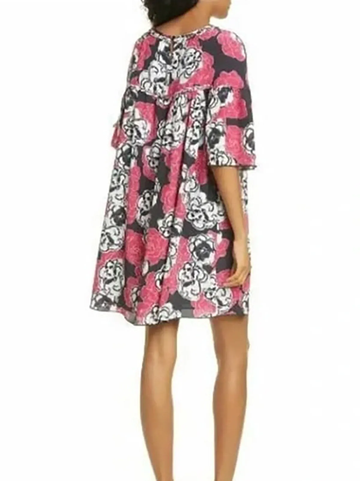 Dyvna Größe 14 Rosa & Grau Blumenkleid NWT