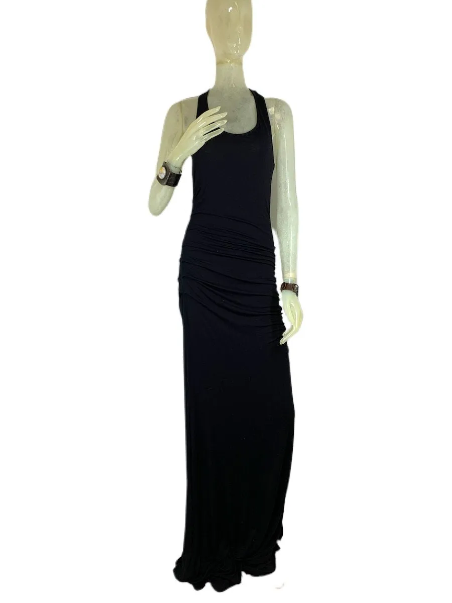 E-Motions Rüschen-Seiden Maxikleid Schwarz