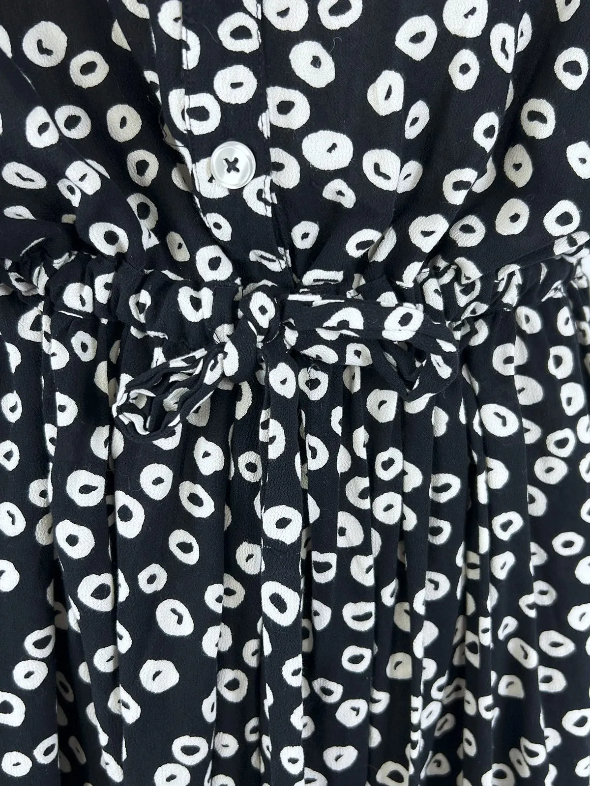eloquii Größe 28 Schwarz-Weiß Kreise Kleid