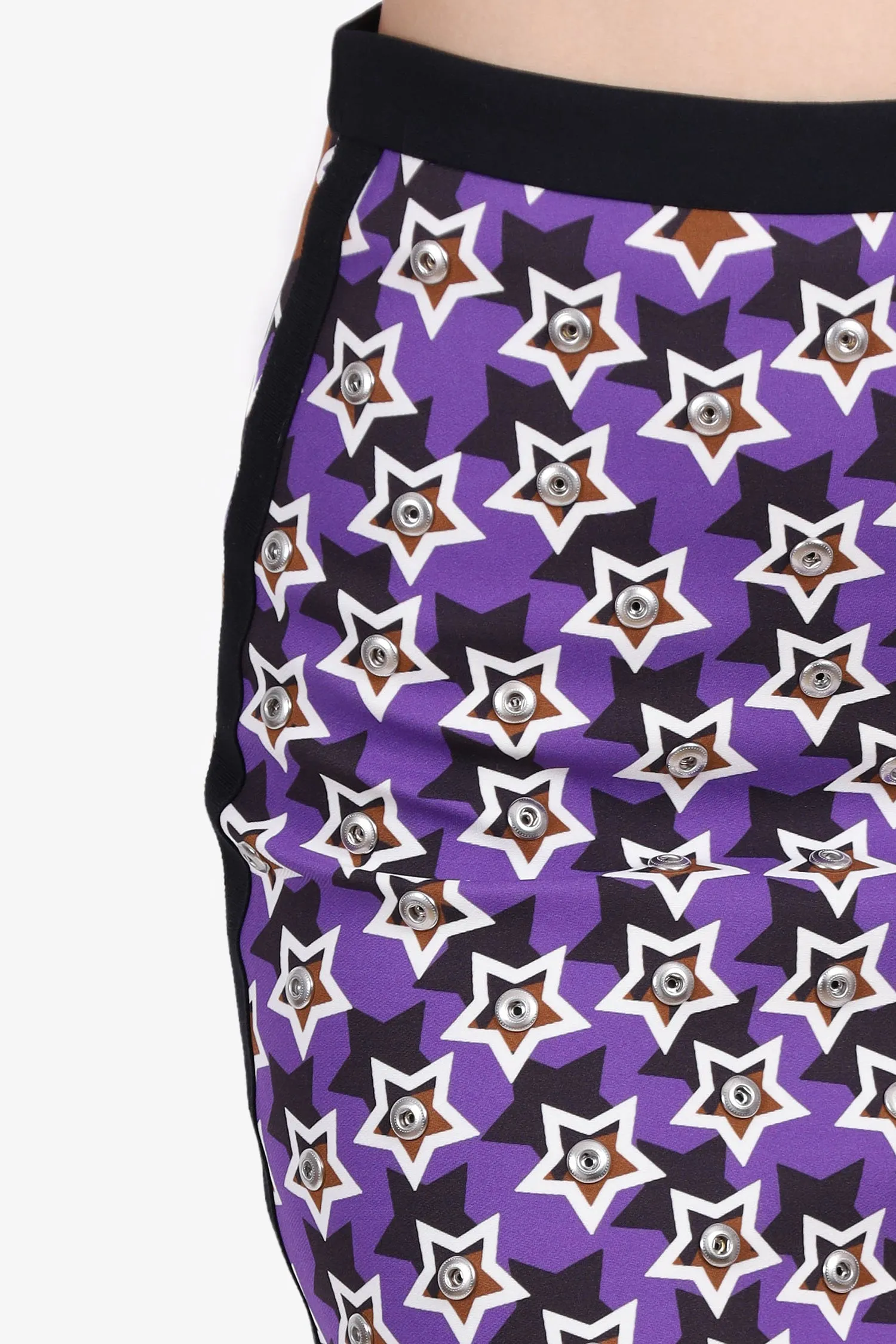 Emanuel Ungaro Lila/Braun Sternprint-Midirock Größe 6