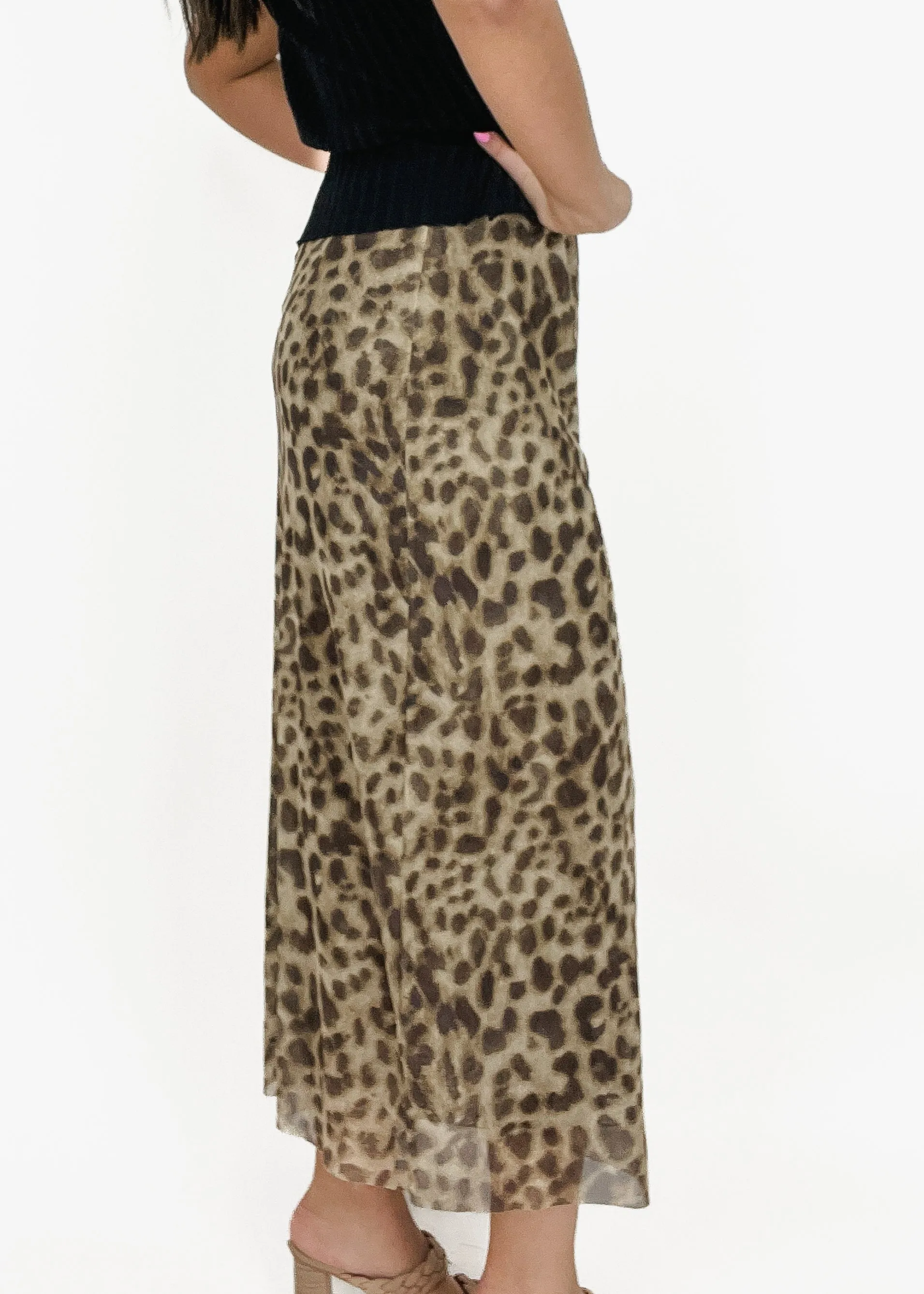 Ember Leopardenprint-Midirock