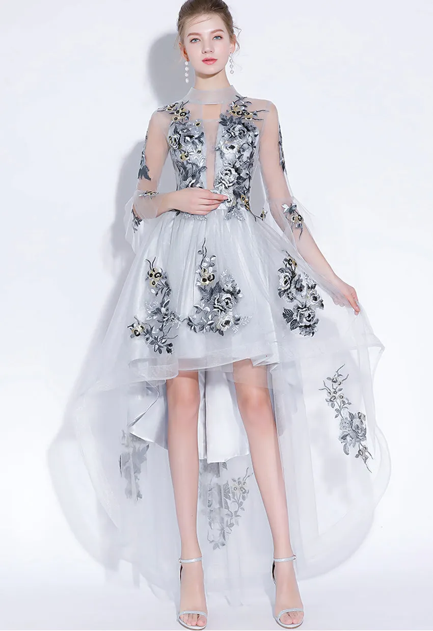 Besticktes High-Low Abendkleid - L im Ausverkauf