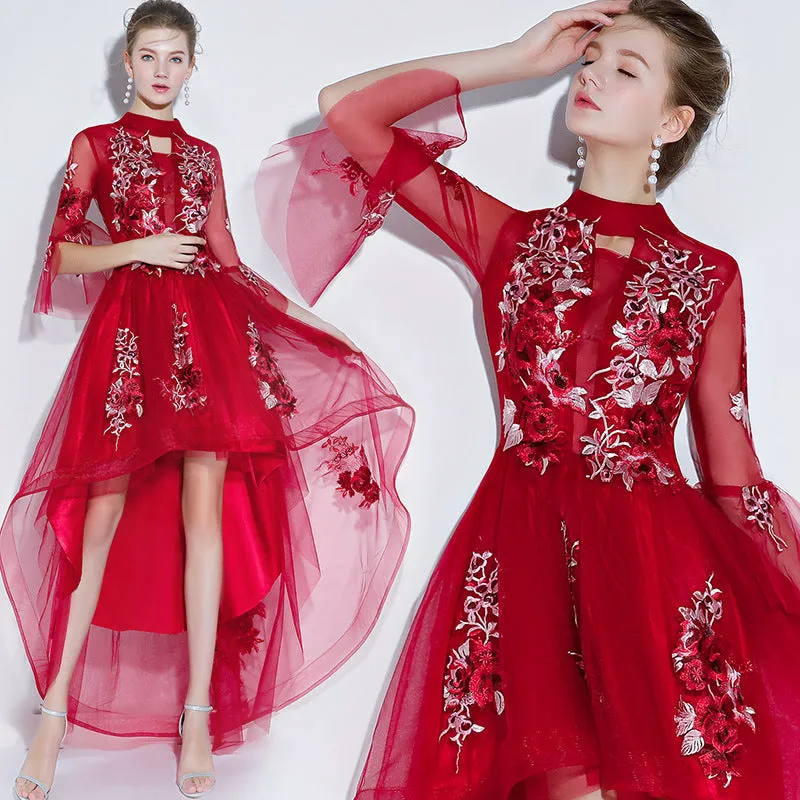 Besticktes High-Low Abendkleid - L im Ausverkauf