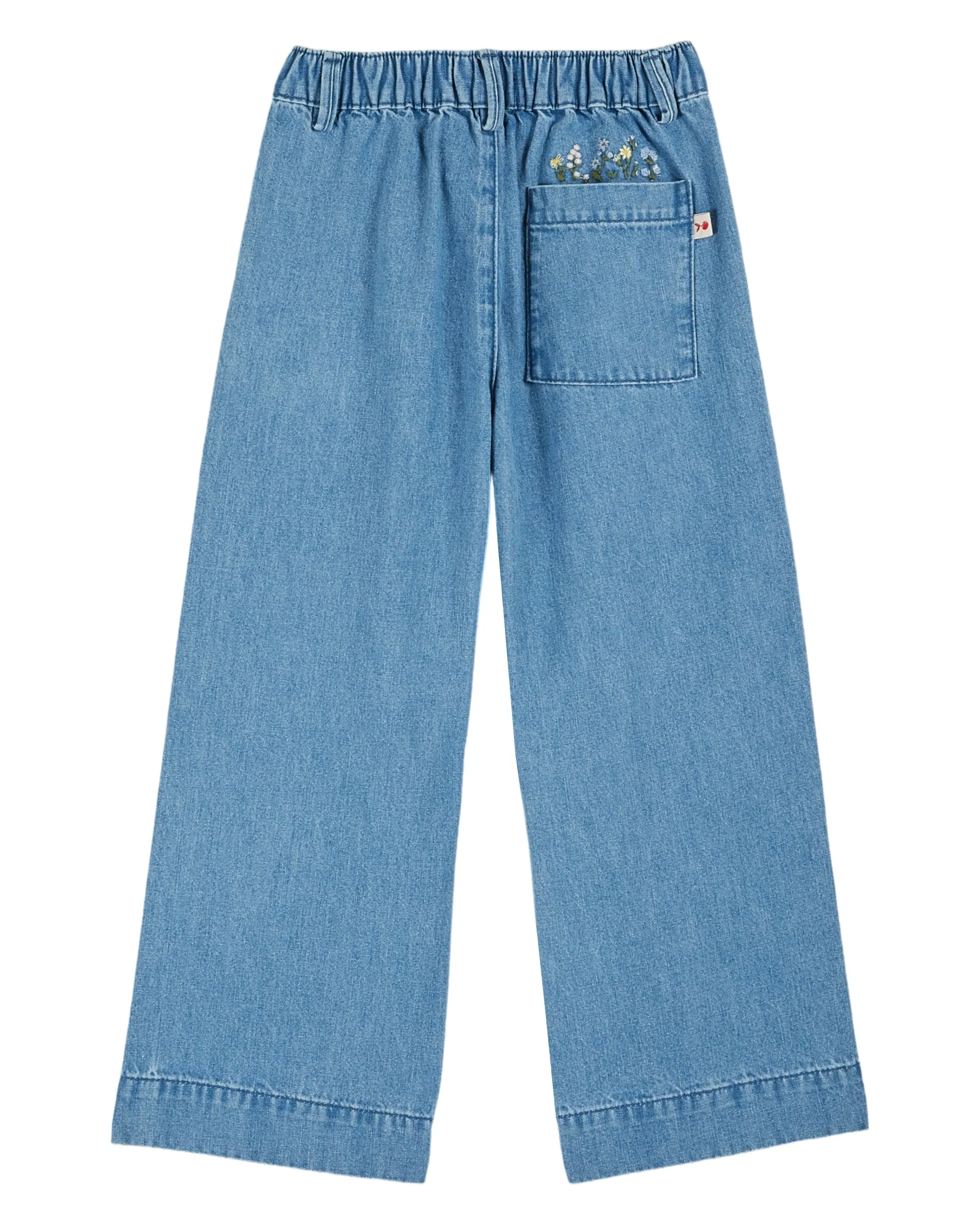 Emile Et Ida Jungen Mädchen BESTICKTE TASCHE WEITE HOSE - DENIM