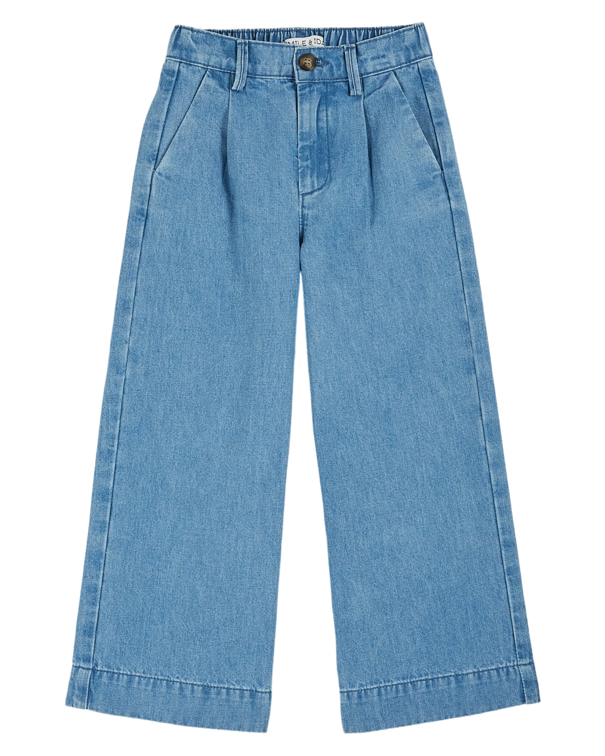 Emile Et Ida Jungen Mädchen BESTICKTE TASCHE WEITE HOSE - DENIM
