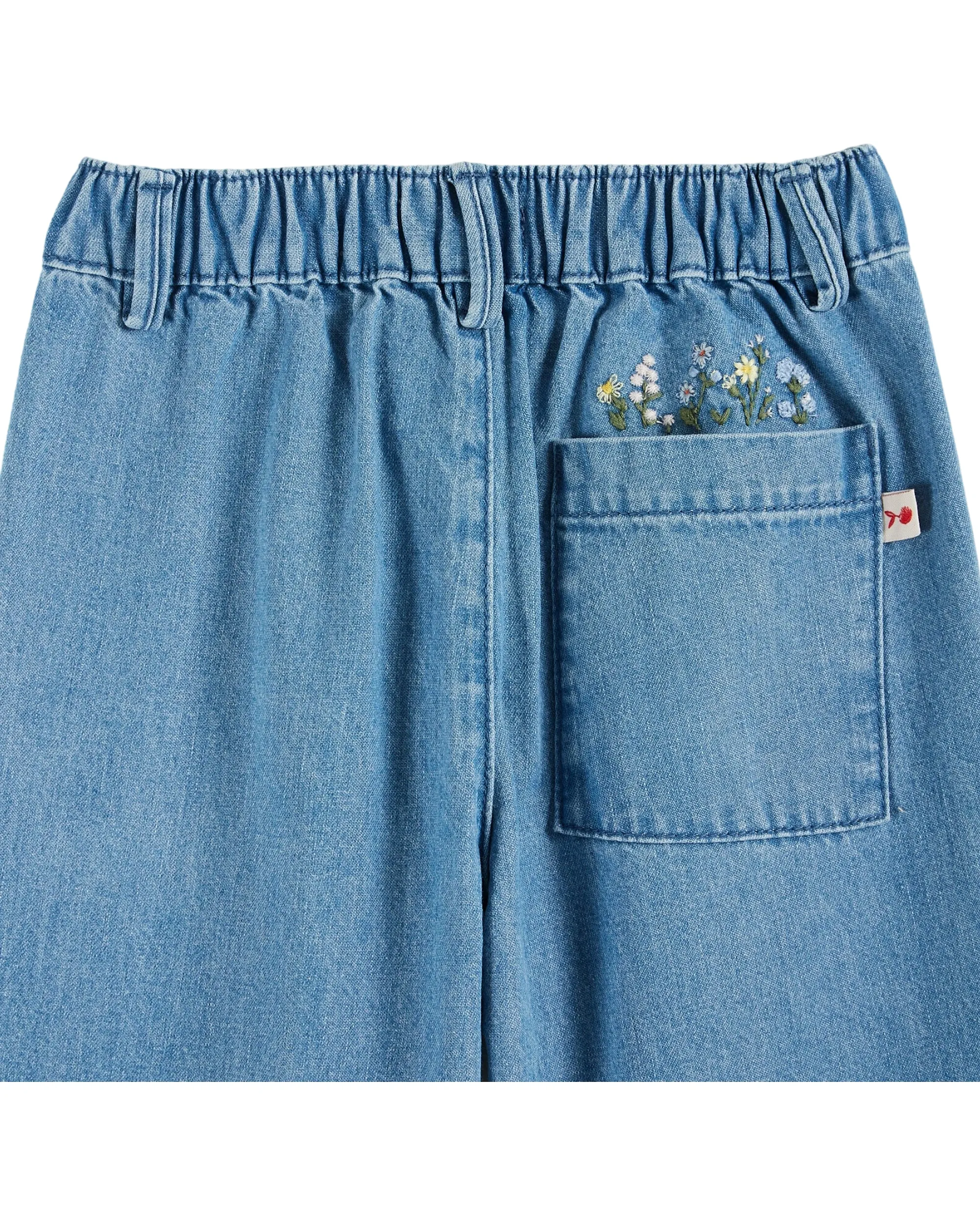 Emile Et Ida Jungen Mädchen BESTICKTE TASCHE WEITE HOSE - DENIM