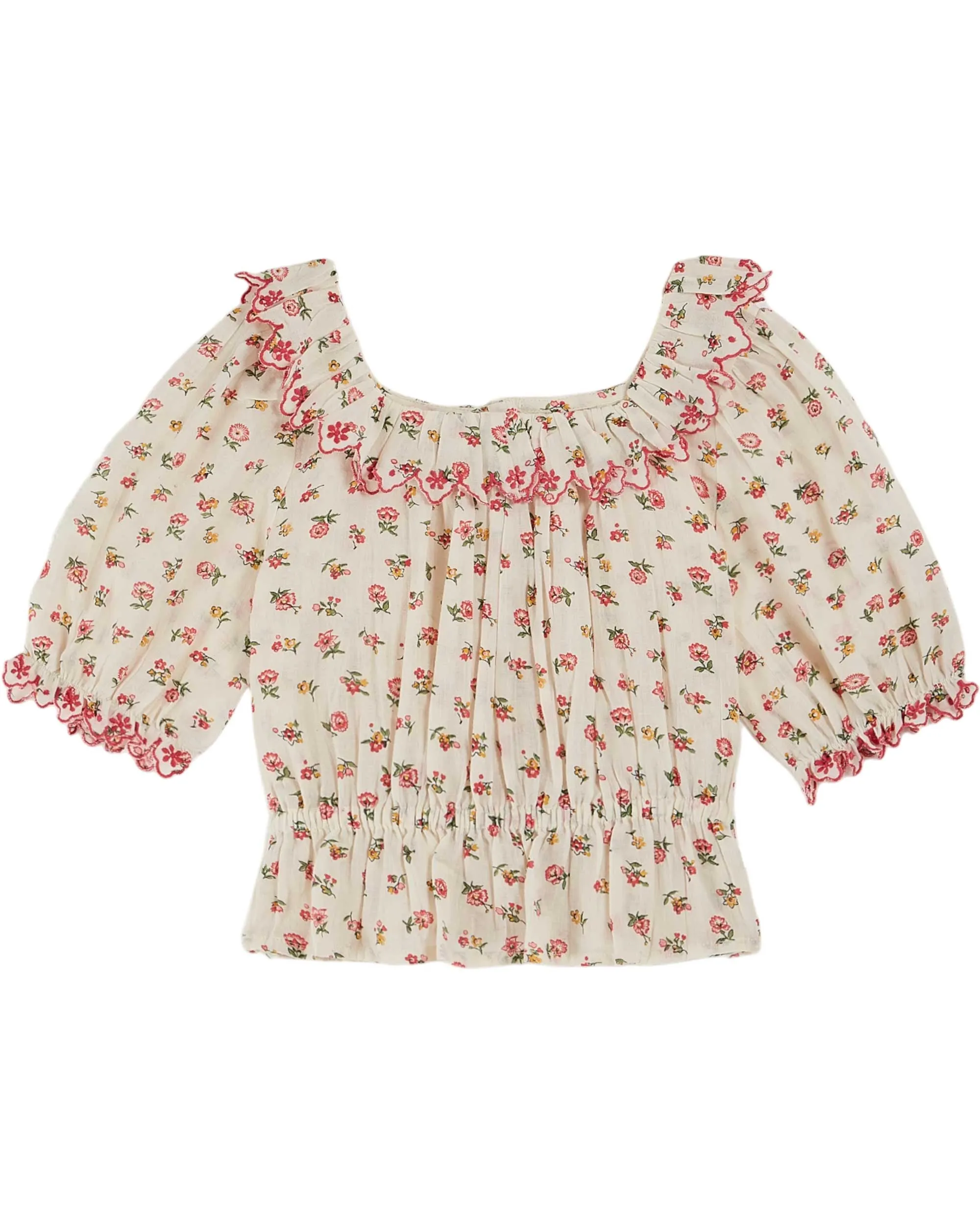 Emile Et Ida Jungen Mädchen FLORESCO BESTICKTE BLOUSE - FLORESCO