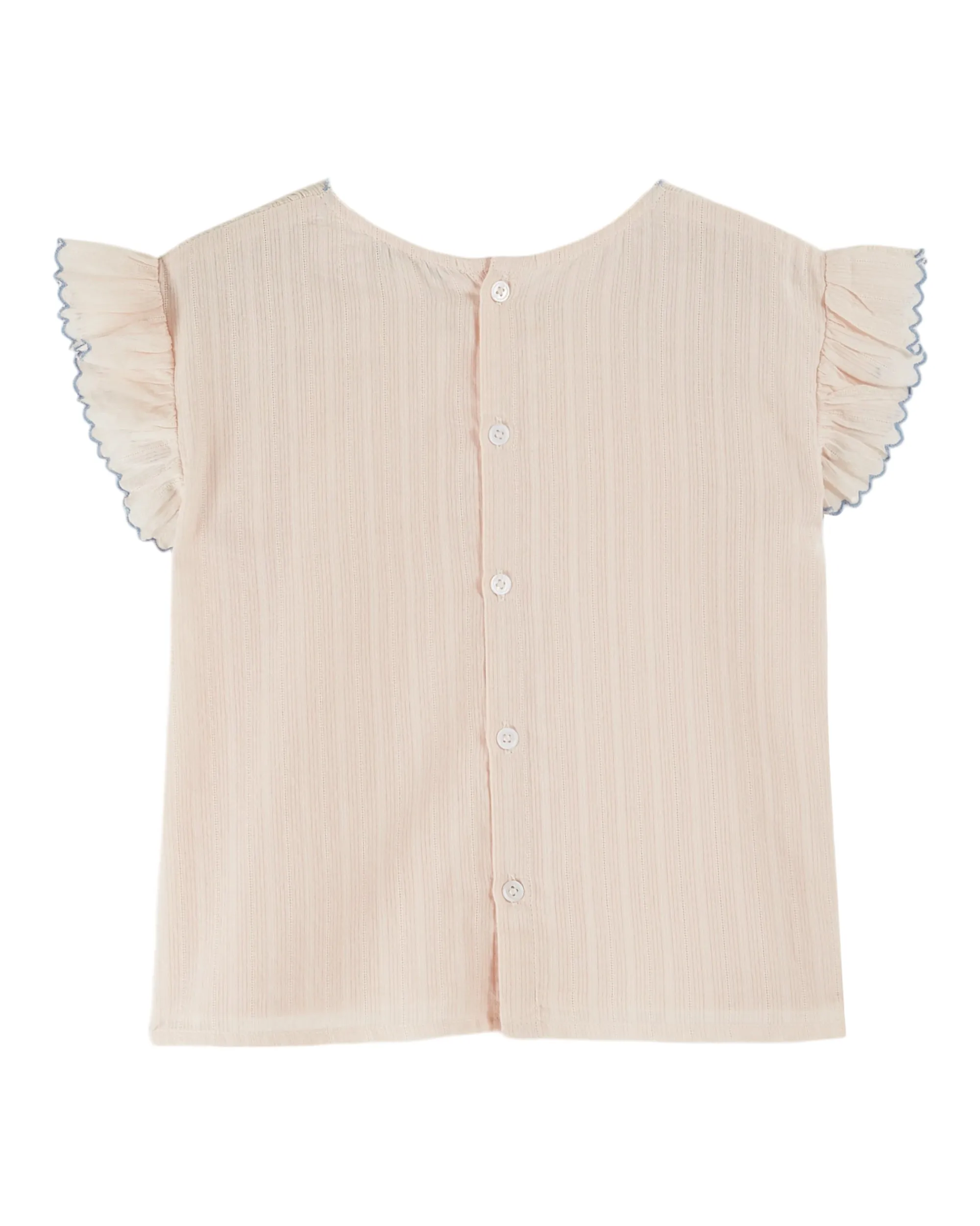 Emile Et Ida Jungen Mädchen HANDGESTICKTE BLOUSE - PASTELL