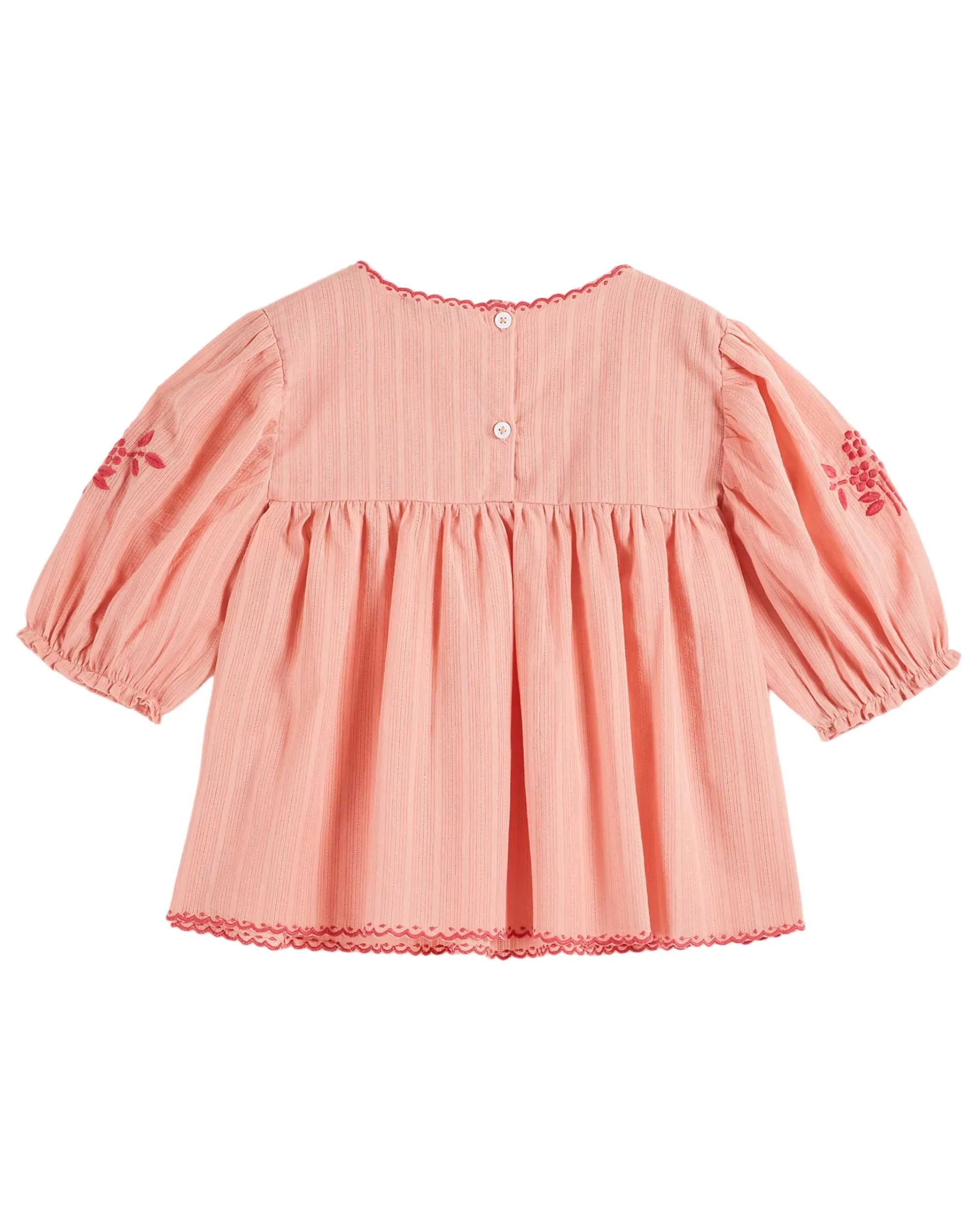 Emile Et Ida Jungen Mädchen HANDGESTICKTE EINFACHE BLOUSE - BLÜTE