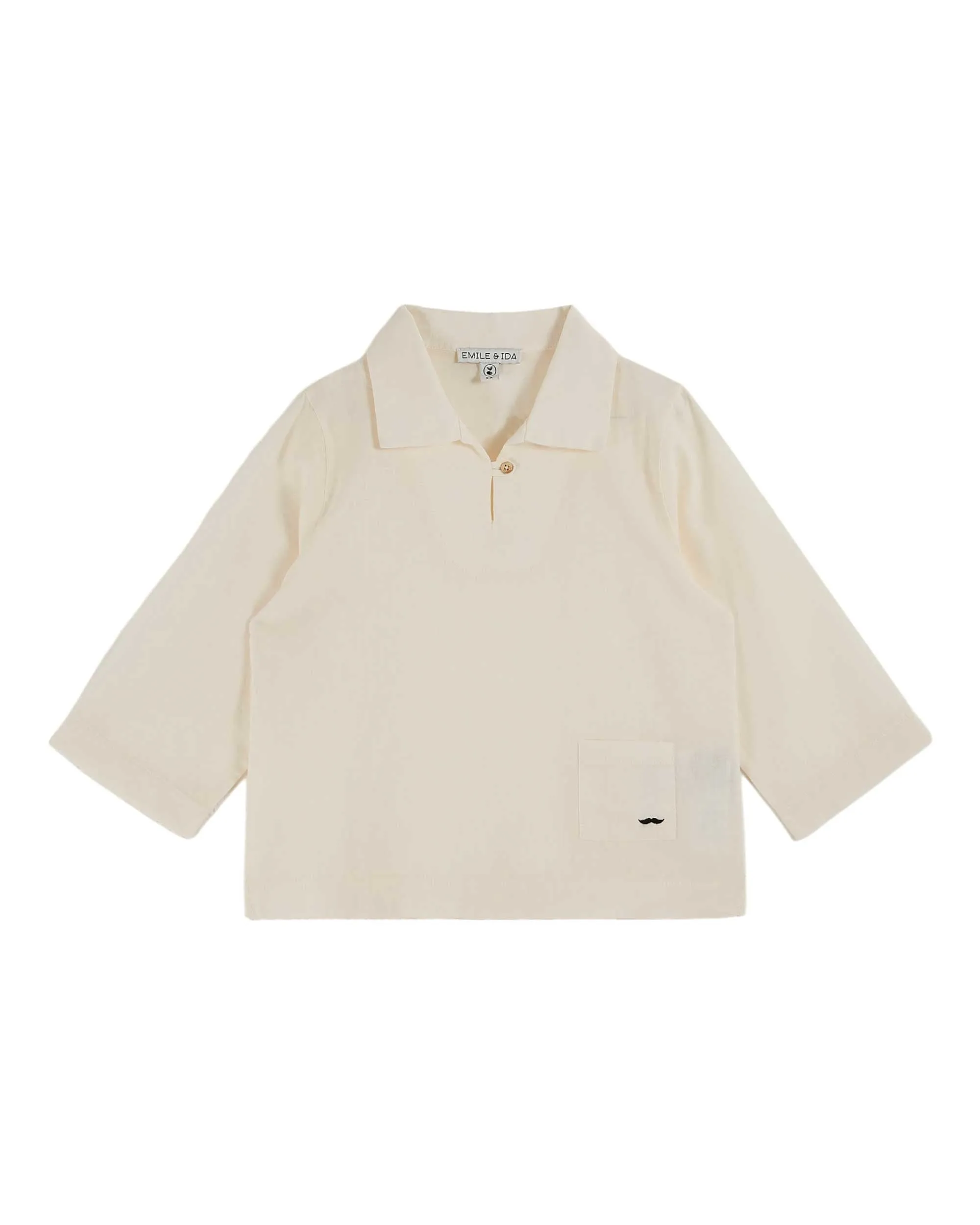 Emile Et Ida Jungen Mädchen LEINEN PFAUEN HEMD - CREME