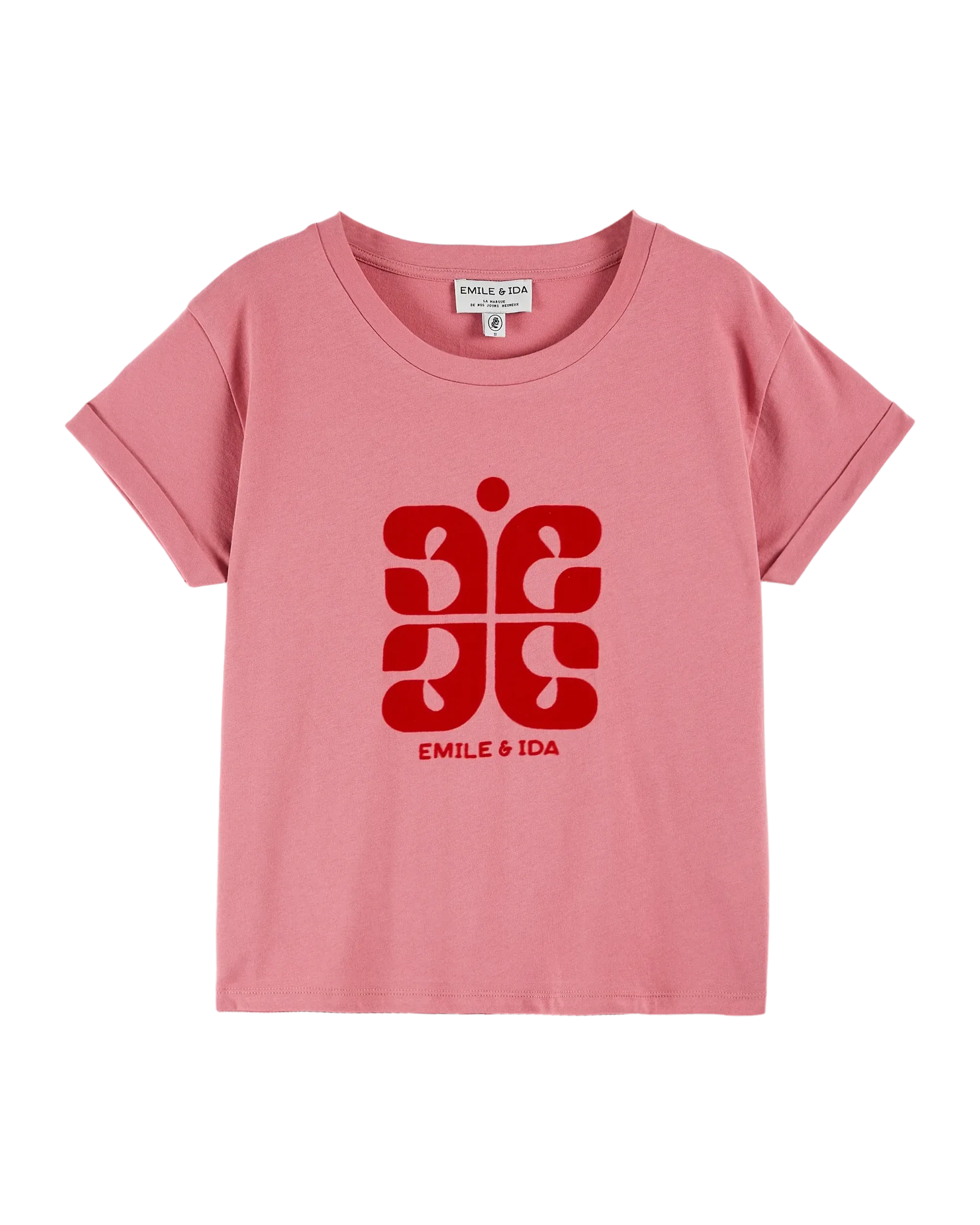 Emile Et Ida Jungen Mädchen LOGO T-SHIRT - HIMBEERE