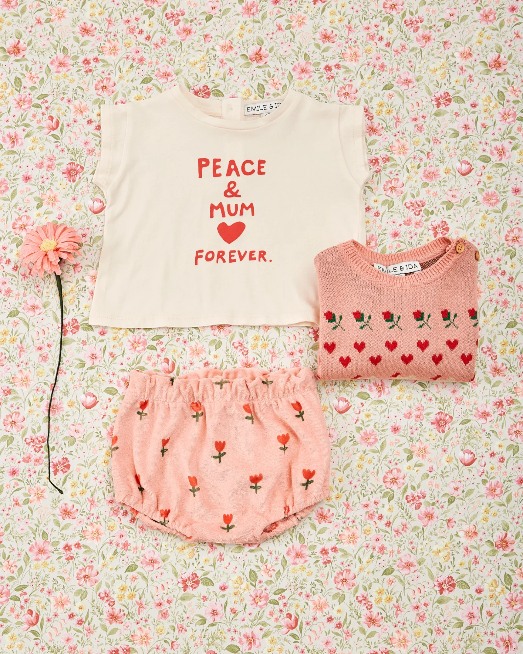 Emile Et Ida Jungen Mädchen MUTTERTAG T-SHIRT - CREME
