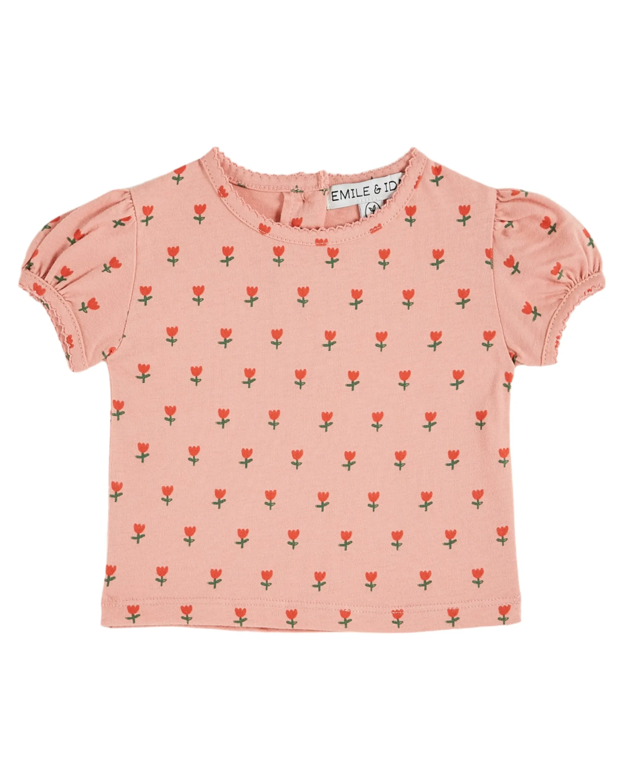 Emile Et Ida Jungen Mädchen GEDRUCKTES PICOT-KANTEN T-SHIRT - PETITE TULIPE BLOS