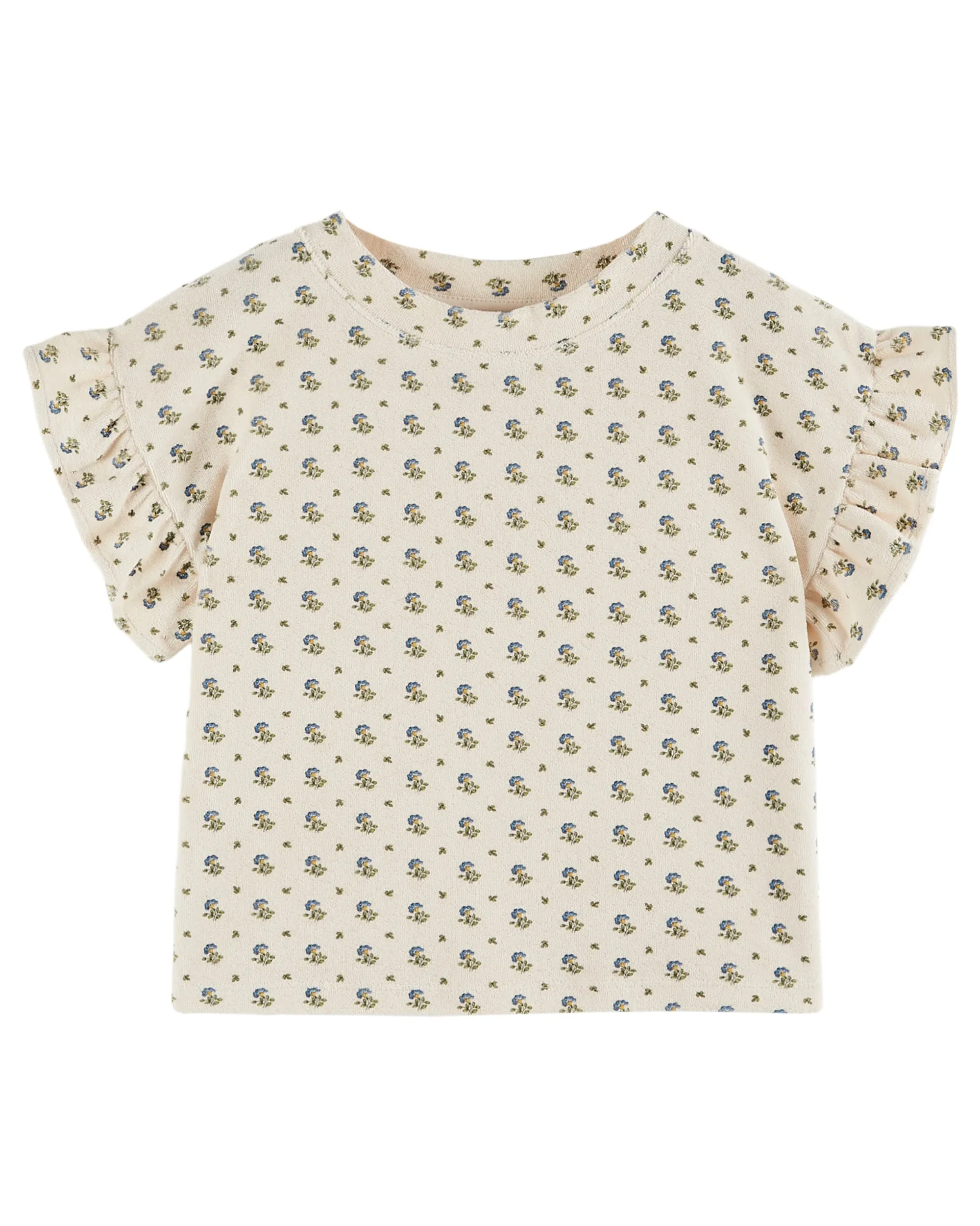 Emile Et Ida Jungen Mädchen BEDRUCKTES FROTTEE T-SHIRT - IRIS