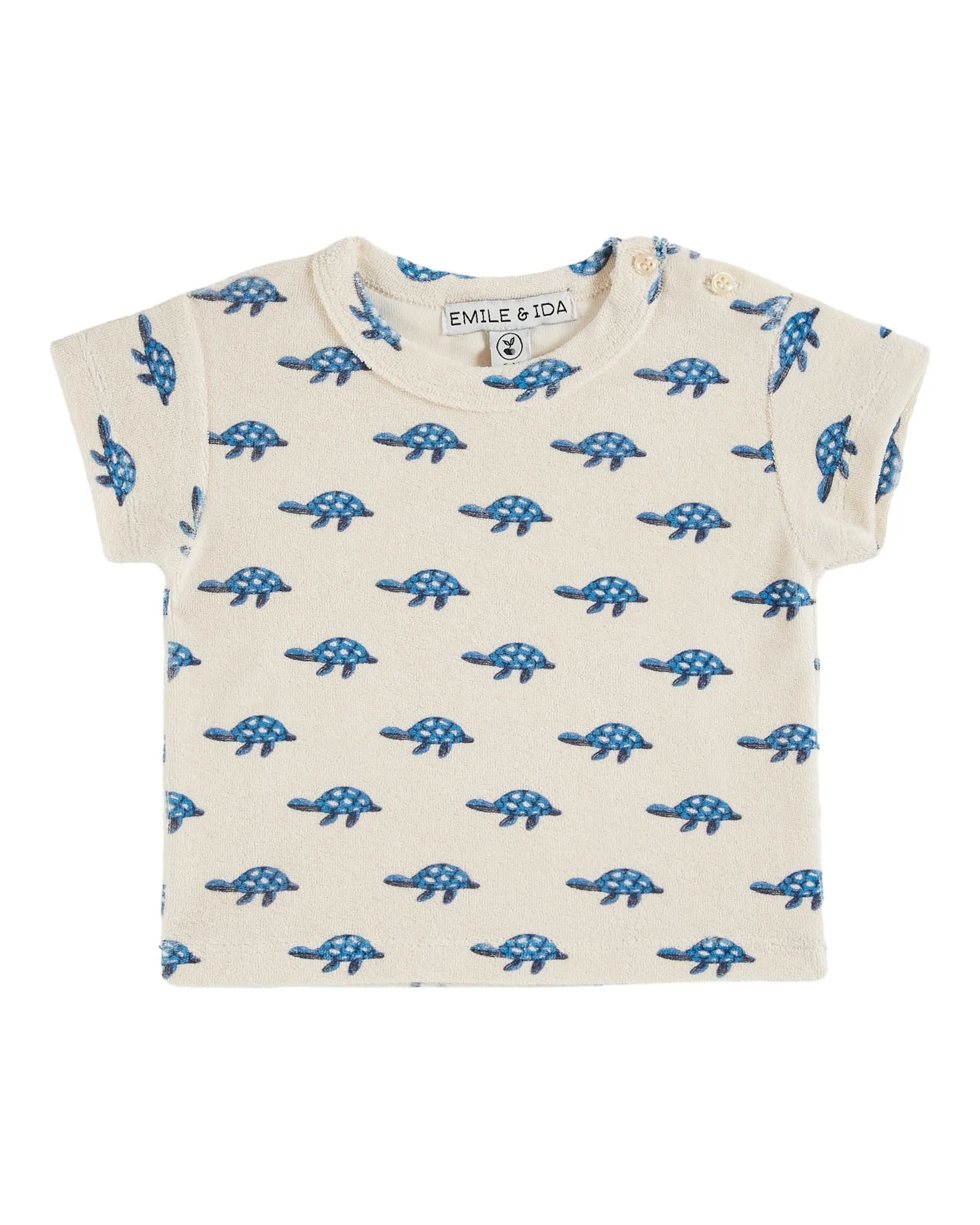 Emile Et Ida Jungen Mädchen TERRY T-SHIRT - SCHILDKRÖTE