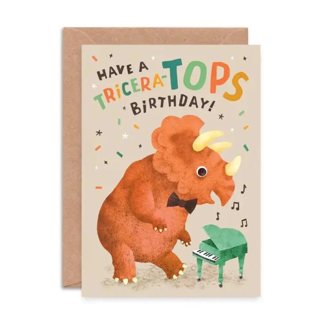 Emily Nash Illustration: Triceratops Geburtstagskarte