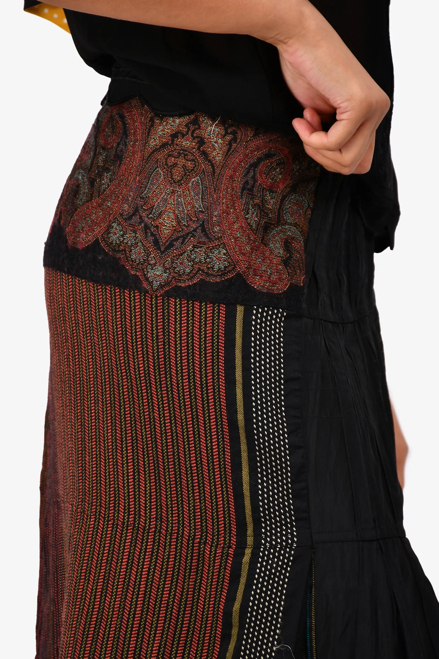 Etro Black Paisley Midi-Rock Größe 42
