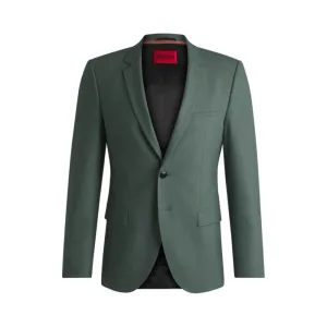 Extra-slim-fit suit jacket in wool-blend poplin