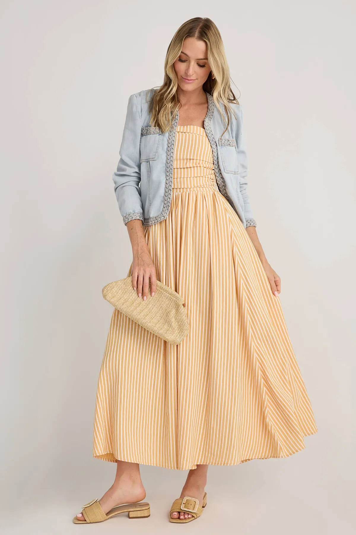 Fate Denimjacke mit geflochtener Borte