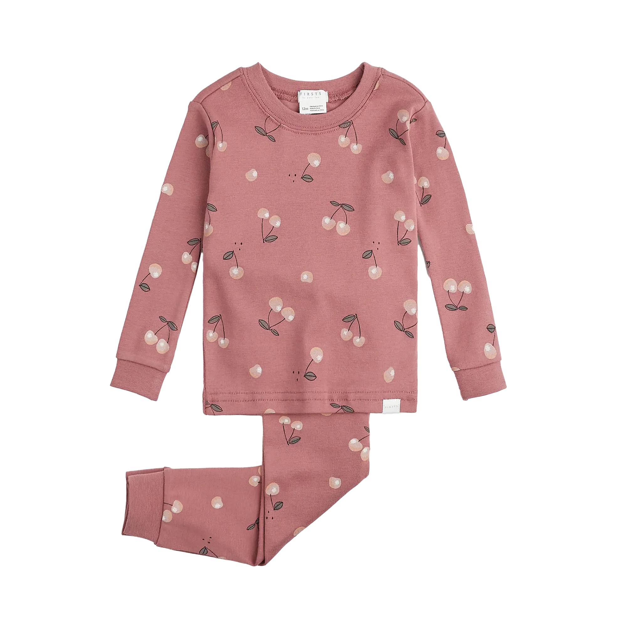 FIRSTS Kirschblüten-Druck auf Jazzberry-Grund Baby-Pyjama-Set