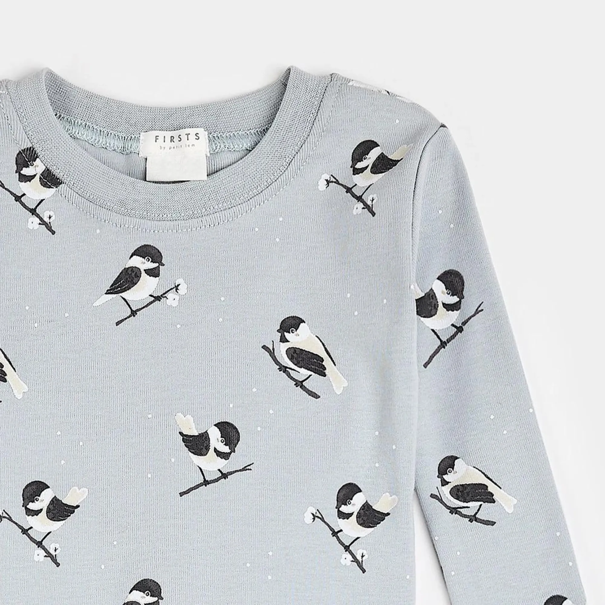 FIRSTS Chickadee Druck auf Perlblauem Pyjama-Set