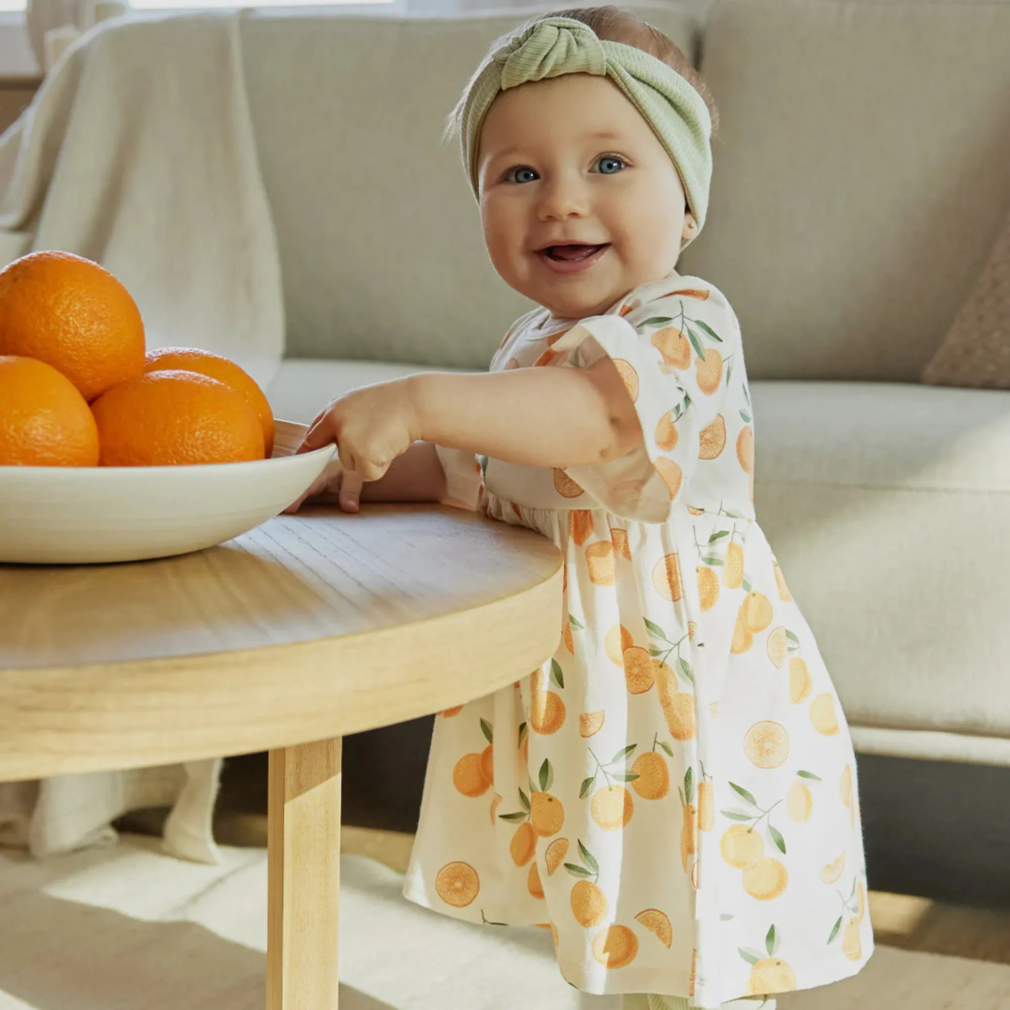 FIRSTS Orangen Kleid-Set