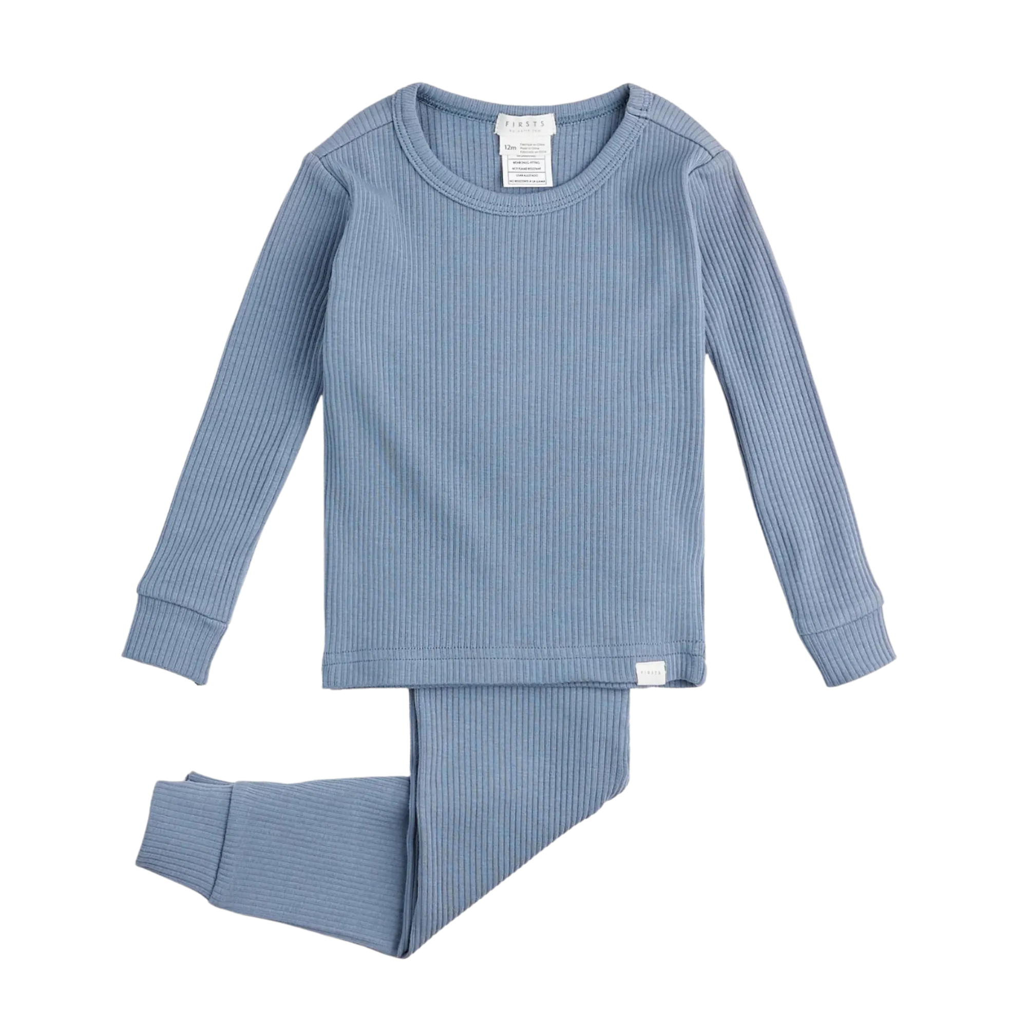 FIRSTS Royal Denim Modal Rippen-Pyjama-Set für Babys