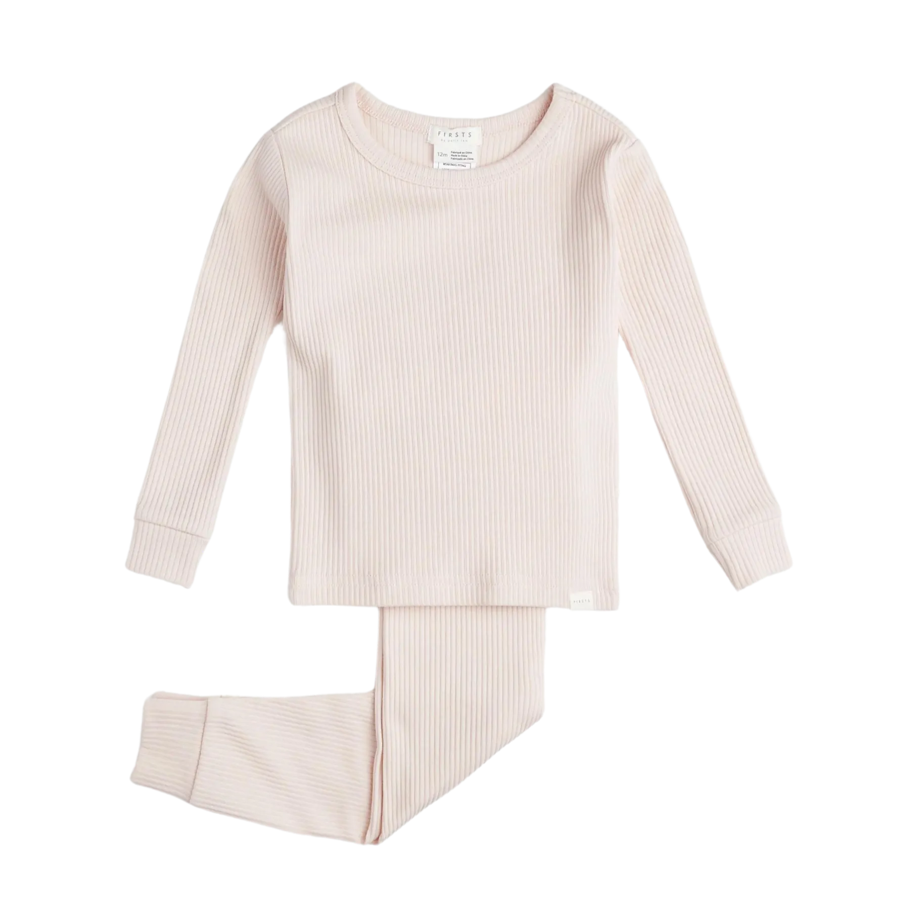 FIRSTS Silberne Pfingstrose Modal Rippen Baby-Pyjama-Set