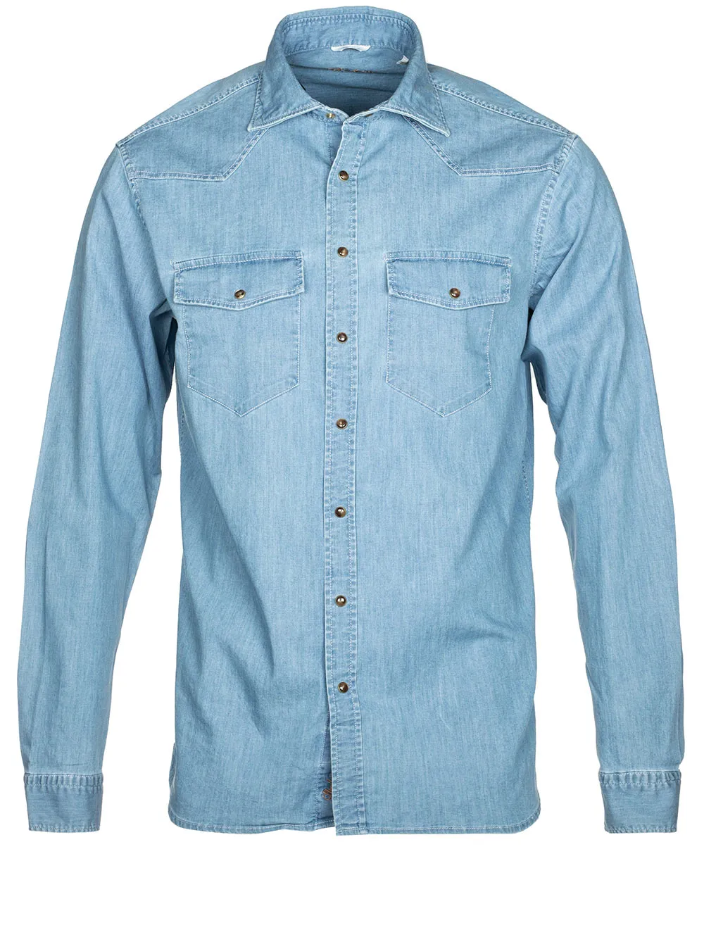 Passendes Denim-Hemd mit Tasche in Blau