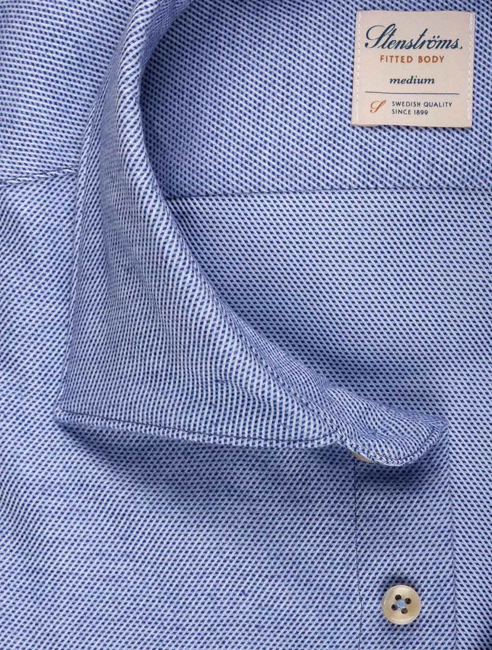 Passformgerechtes Stretch-Hemd Blau