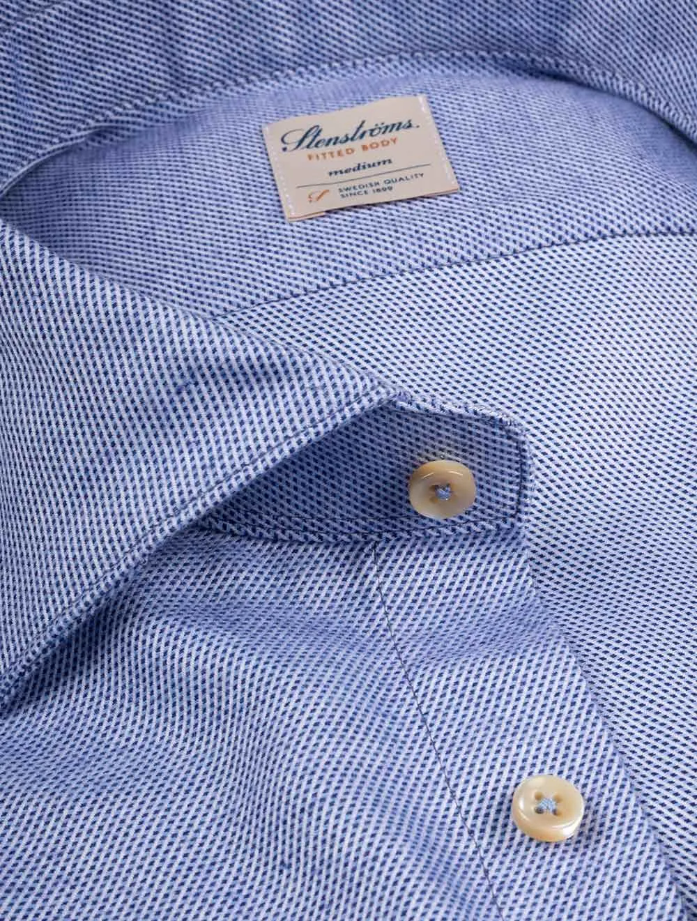 Passformgerechtes Stretch-Hemd Blau